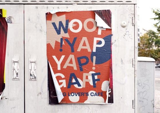funky dog lovers cafe poster